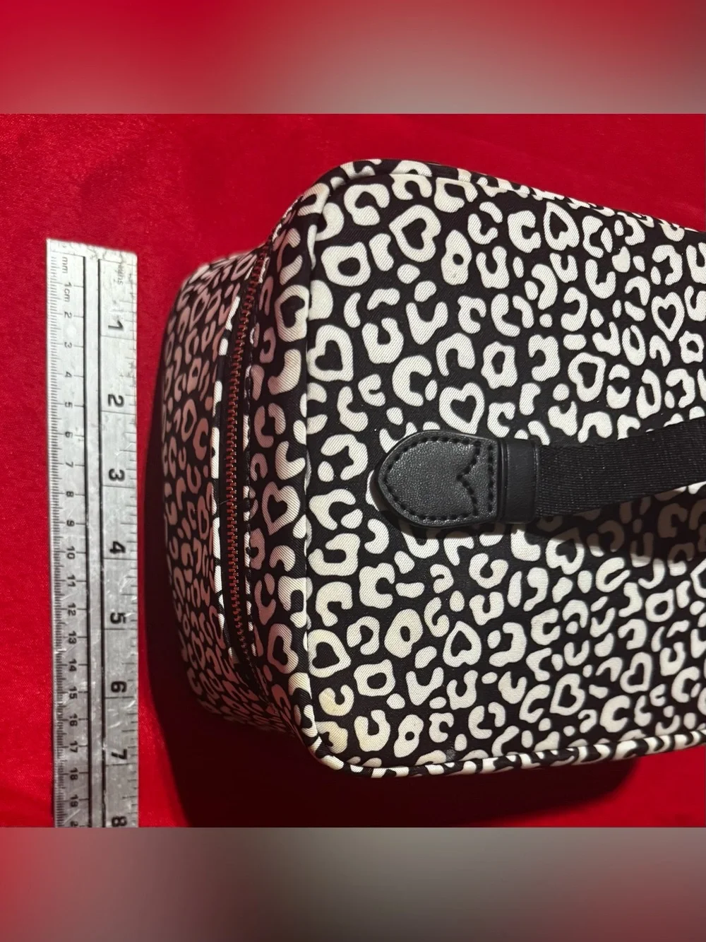 kate spade Black and White Leopard Print Cosmetic Pouch